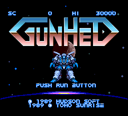 Gunhed title screen for PC Engine